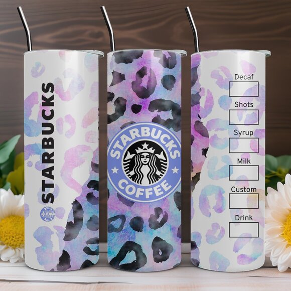 Other - Starbucks Coffee Leopard Print 20 oz Skinny Straight Tumbler